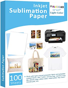 Sublimation Paper 100 Sheets 11" x 17" for Any Epson Sawgrass Inkjet Printer with Sublimation Ink for T-shirt, Ceramic, Mouse Pad, Towel DIY Unique Gifts for Christmas