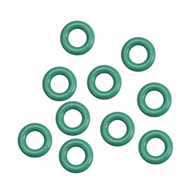 uxcell Fluorine Rubber O-Rings, 6mm OD 3mm ID 1.5mm Width FKM Seal Gasket for Vehicle Machinery Plumbing, Green, Pack of 10