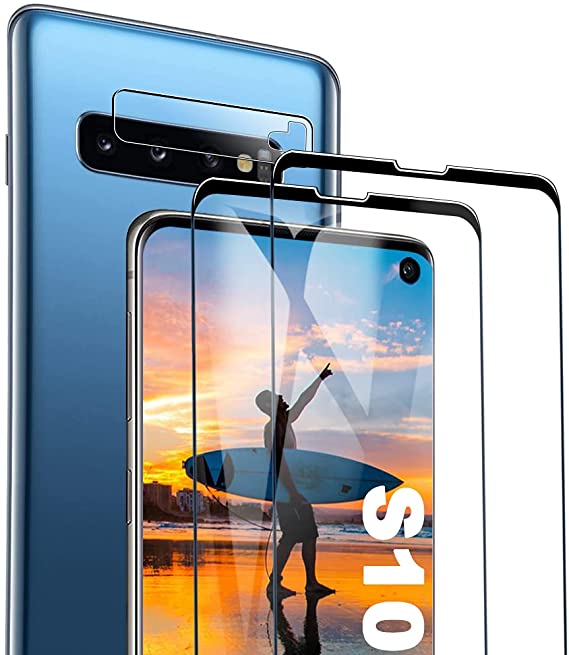 Screen Protector for Galaxy S10 (6.1-Inch), [2 Pack] Premium 3D Tempered Glass, [Ultra Clear] [Support Fingerprint Sensor] [Case Friendly] For Samsung Galaxy S10