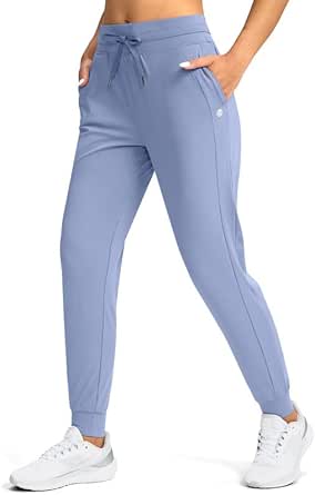 G Gradual Women's Joggers Pants with Zipper Pockets High Waisted Athletic Tapered Sweatpants for Women Workout Lounge