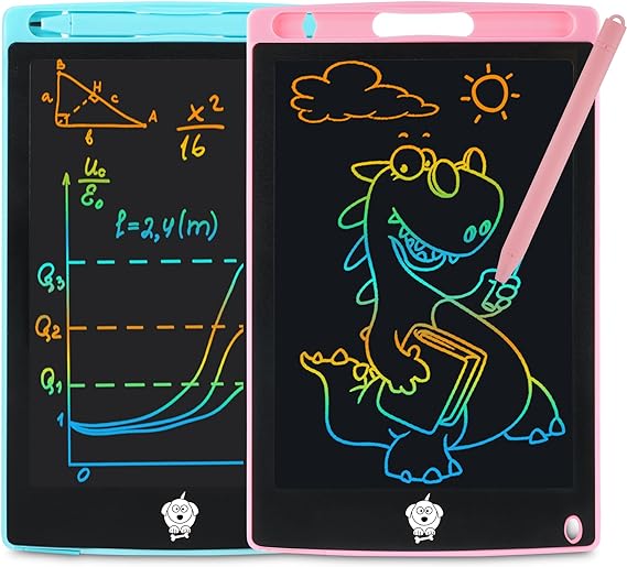 LCD Writing Tablet for Kids, 2 Pack Doodle Board Toddler Toys, Drawing Tablet, Doodle Board, Kids Games Writing Pad, Educational for Boys Girls, 8.5inch (Blue Pink)