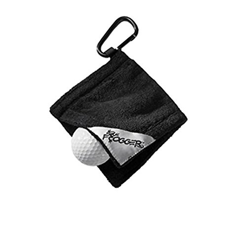Frogger Golf Amphibian Ball Towel Golf Ball Cleaner -  Black (4" x 4")