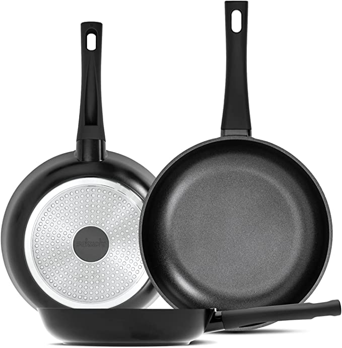 Sakuchi Frying Pan Set Nonstick Skillet Set Induction Compatible 3 Piece, 8 Inch, 9.5 Inch and 11 Inch