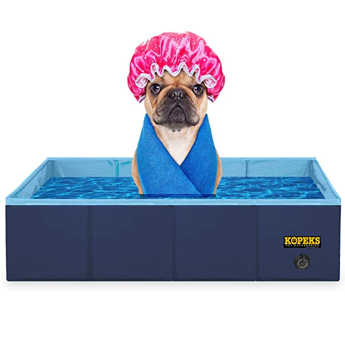 KOPEKS Outdoor Rectangular Swimming Pool Bathing Tub - Portable Foldable