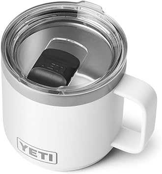 YETI Rambler 14 oz Stackable Mug, Vacuum Insulated, Stainless Steel with MagSlider Lid, White