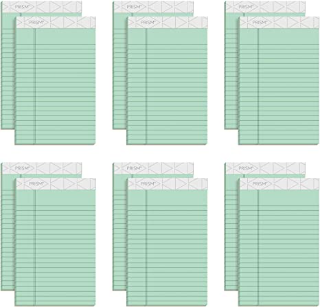 TOPS 63090 Prism Plus Colored Legal Pads, 5 x 8, Green, 50 Sheets (Pack of 12)