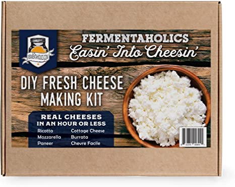 Fermentaholics DIY Fresh Cheese Making Kit - Ricotta, Mozzarella, Burrata, Paneer, Cottage Cheese, etc. - Includes Rennet for Cheese Making, Cheese Salt, Citric Acid, Cheese Cloth, Recipe Booklet
