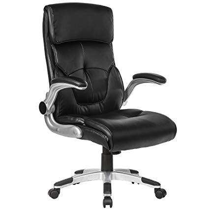 B2C2B Home Office Chair Desk Ergonomic Computer Executive Leather Chair Modern Tall Student Task Adjustable Swivel High Back Comfortable with Arms Lumbar Support for Man Women