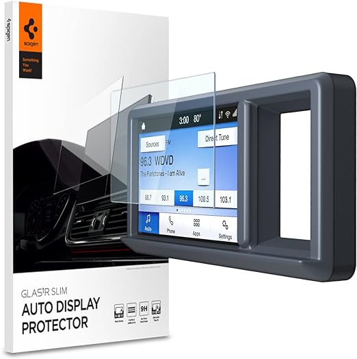 Spigen Tempered Glass Screen Protector [GlasTR Slim] designed for Ford Maverick (2022/2023), Bronco Sport (2022/2023) 8" Dashboard Touchscreen - Matte/Anti Finger Print