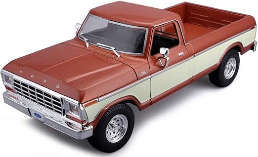 Maisto - 1/18 Scale Model Compatible with Ford Replica Miniature Model Classic Vintage Collectible F150 Pick-up 1979 (Brown)