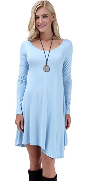 VIISHOW Women's Long Sleeve Casual Loose T-Shirt Dress