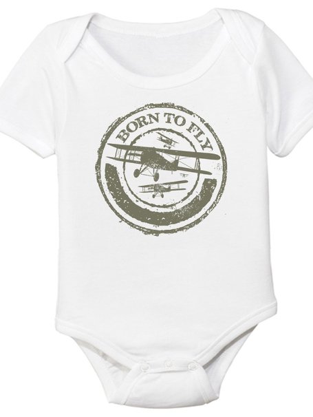 Born To Fly, Aviation Themed Baby Onesie (6 Month)