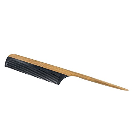 Garcoo Green Sandalwood Buffalo Horn Tail Comb | Anti-Static Detangling Natural Aroma | Handmade Premium for Hair Styling | Fine Teeth Comb
