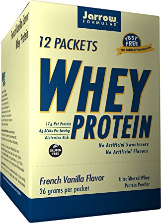 Jarrow Formulas Whey Protein Supplements, Supports Muscle Development, Vanilla, 12 Count