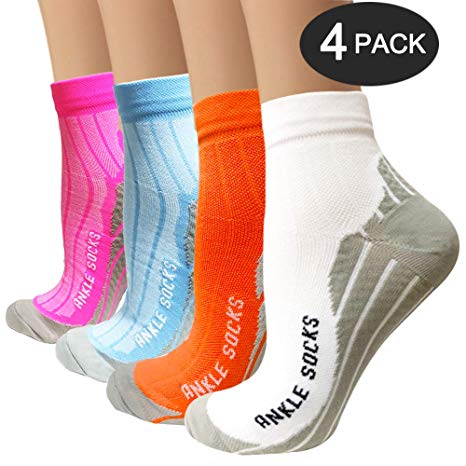 Copper Anti-bacterial Compression Running Socks For Men & Women-Fit for Athletic,Travel& Medical - 15-20mmHg