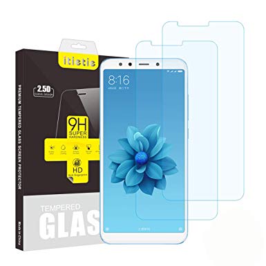 iTieTie Screen Protector for Mi A2 [2-Pack] [Ultra Thin 0.26mm] [High Definition] [Anti Scratch] [9H Hardness] Premium Tempered Glass Screen Protector Compatible with Xiaomi Mi A2