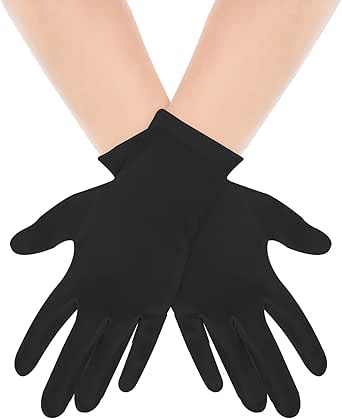 Short Satin Gloves Wrist Length Opera Gloves Women's Gown Gloves Wedding Bridal Gloves for Dinner Banquet Tea Party