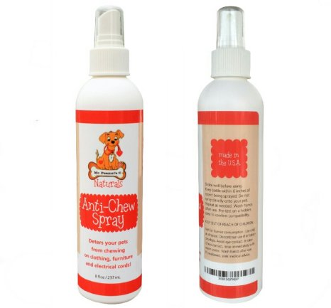 Mr. Peanut's Alcohol Free Anti-Chew Spray * Non-Toxic and Ultra-Safe Chewing Deterrent * Great Puppy & Kitten Training Aid * Made in the USA