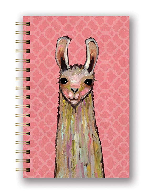 Studio Oh! Hardcover Medium Spiral Notebook Available in 8 Designs, Eli Halpin La-La Llama