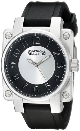 Kenneth Cole REACTION Unisex RK1400 Watch With Black Silicone Band