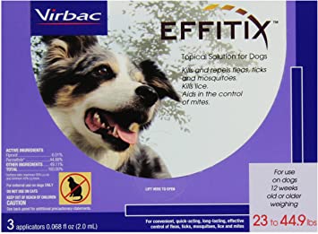 Virbac Effitix Flea/Tick Topical Solution, Medium Dog, 3 Count