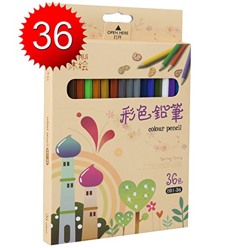 Colouring Pencils Kasimir Watercolour Pencils Set with Assorted Colours Perfect for Children Adult Artist Adult Colouring Book（Pack of 36)