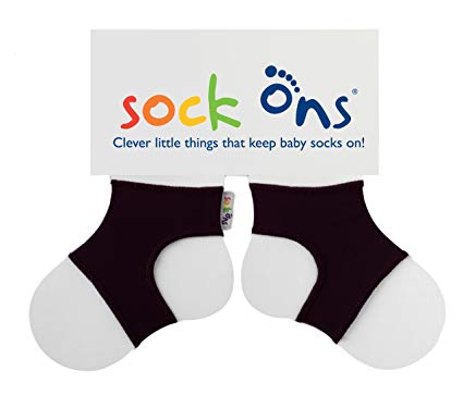 Sock ONS Securing Garments Keep Baby Infant Socks on Multiple Colors and Sizes (6-12 Months, Black)