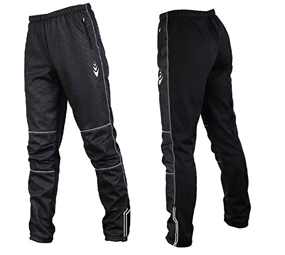 DuShow Autumn and Winter Warm Fleece Cycling Pants(No padded) Windproof Outdoor Leisure Trousers