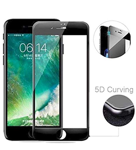 Superdealsfortheinfinity® Tempered Glass 5D Curved Edge 9H Hardness Tempered Glass Protector for Apple iPhone 6/6s (Black) (casecover18)