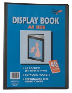 Tiger 300933 40 A4 Pocket Presentation Display Book - Black