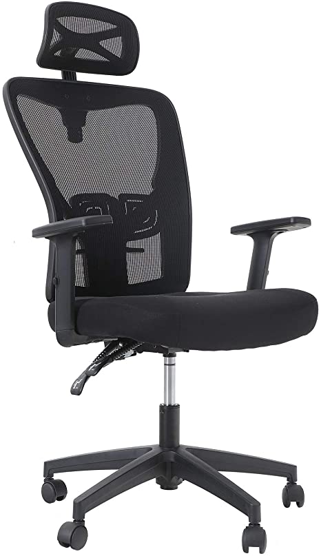 Sophia & William Ergonomic Mesh Office Desk Chair High Back, Modern 360° Swivel Executive Computer Chair with Height Adjustable Armrests, Lumbar Support and Headrest, Load Capacity: 300 lbs, Black