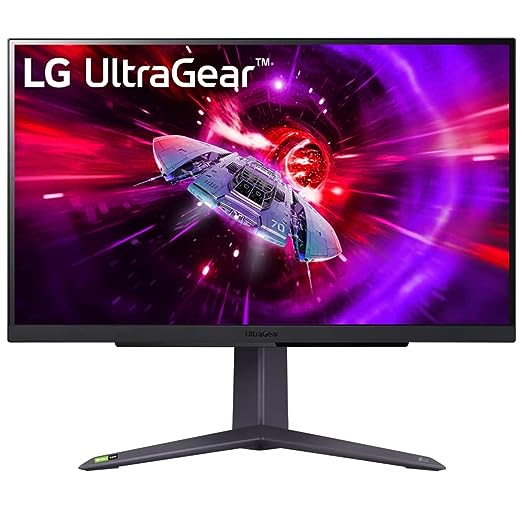 LG UltraGear™ Gaming Monitor(27") QHD IPS Display(2560*1440), Smooth Gameplay:165Hz & 1ms, HDR 10, sRGB 99%(Typ.), G-SYNC®, AMD FreeSync™ Premium, Anti-Glare, Height, Pivot, HDMI, DP, HP Out, 27GR75Q