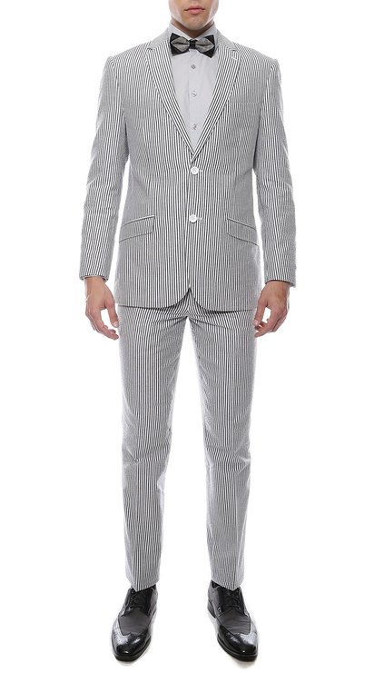 Zonettie-Ferrecci Premium Comfort Cotton Slim Seersucker 2pc Suit