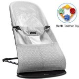 Baby Bjorn 005029US Bouncer Balance Soft- Mesh Silver White with Rattle Teether Toy