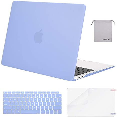 MOSISO MacBook Air 13 inch Case 2020 2019 2018 Release A2179 A1932 with Retina Display, Plastic Hard Shell&Keyboard Cover&Screen Protector&Storage Bag Compatible with MacBook Air 13, Serenity Blue