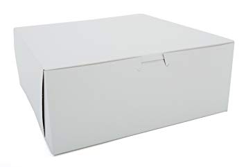 Southern Champion Tray 0973 Premium Clay-Coated Kraft Paperboard White Non-Window Lock Corner Bakery Box, 10" Length x 10" Width x 4" Height (Case of 100)