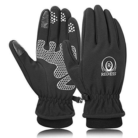 Winter Cycling Gloves for Men and Women, Waterproof Touchscreen Outdoor Fleece Lining Thick Thermal Driving Gloves by REDESS