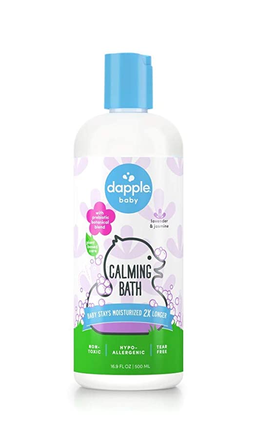 DAPPLE Baby Calming Bath, Lavender Calming Bath for Kids, Sulfate-Free, Hypoallergenic, 16.9 Fluid Ounces