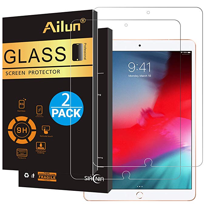 Ailun Screen Protector for iPad Pro 10.5 Inch 2017 iPad Air 3 10.5Inch 2019 2Pack Japanese Glass 0.25MM Premium Tempered Glass Apple Pencil Compatible Anti Scratches Case Friendly