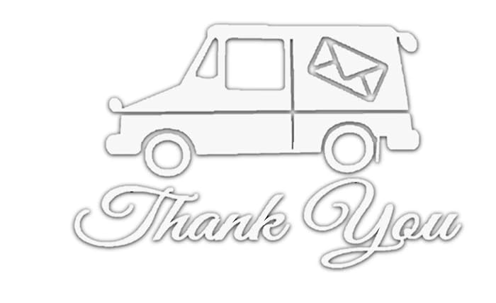 Mailbox Decal Thank You OS 035 4" Sticker us mail carrier thanks