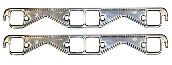 Proform 67921 Aluminum Exhaust Header Gasket with Square Ports for Small Block Chevy - Pair