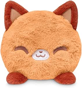 TeeTurtle Reversible 6" Fox Plushie - Comfy Cozy - Cute Kawaii Soft Fuzzy Stuffed Animal