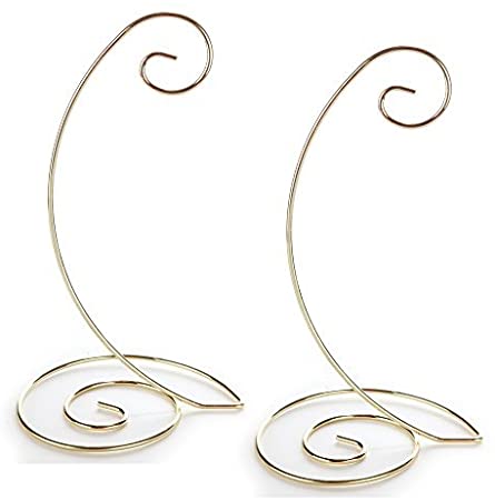 Home-X - Spiral Ornament Stand (Set of 2), Durable Metal Display Stand Works Great for Both Heavy & Light Ornaments, Elegant Design Pairs Nicely with Most Home Decor