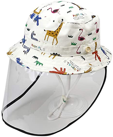 Toddler Bucket Hat Removable Face Shield Hat Cap for Baby Boys Girls Sun Hat UPF50 Anti Spitting Outdoor for Kids