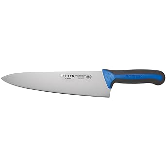 Sof-Tek, 10" Cook's Knife, Soft Grip Handle,Silver/Black/Blue