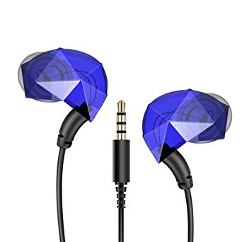 Pevor Wired in-Ear Earbuds Sports Earphones Bass Water Resistant Headphones with Mic Noise Cancelling for Smartphone iPad iPod MP3 HiFi Player