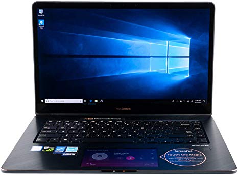 CUK ASUS ZenBook Pro 15 UX580GE Touchscreen Business Ultrabook Laptop with Screenpad (Intel i9-8950HK, NVIDIA GeForce GTX 1050 Ti, 16GB RAM, 1TB NVMe SSD, 15.6" UHD 4K Touch, Windows 10 Professional)