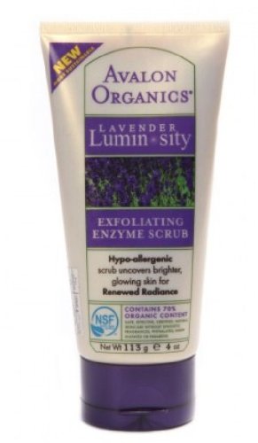 Avalon Organics Lavender Luminosity Exfoliating Enzyme Scrub, 4 Ounce Tubes (Pack of 2)