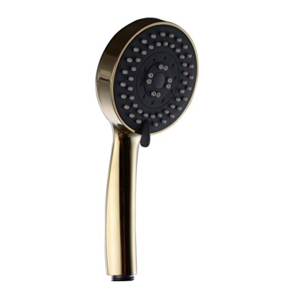 KES P502-4 Bathroom Replacement FIVE Setting Handheld Shower Head, Golden