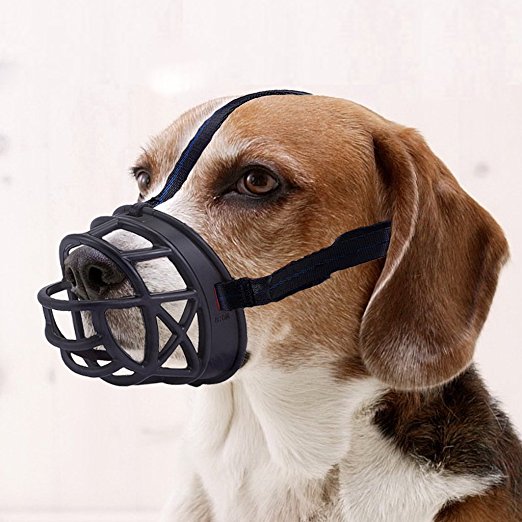 Dog Muzzle, Basket Breathable Silicone Dog Muzzle for Anti-barking and Anti-chewing